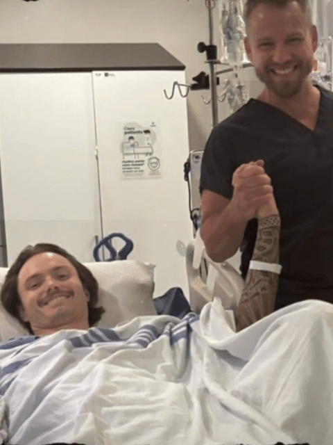 Félix Robitaille après son accident électrique